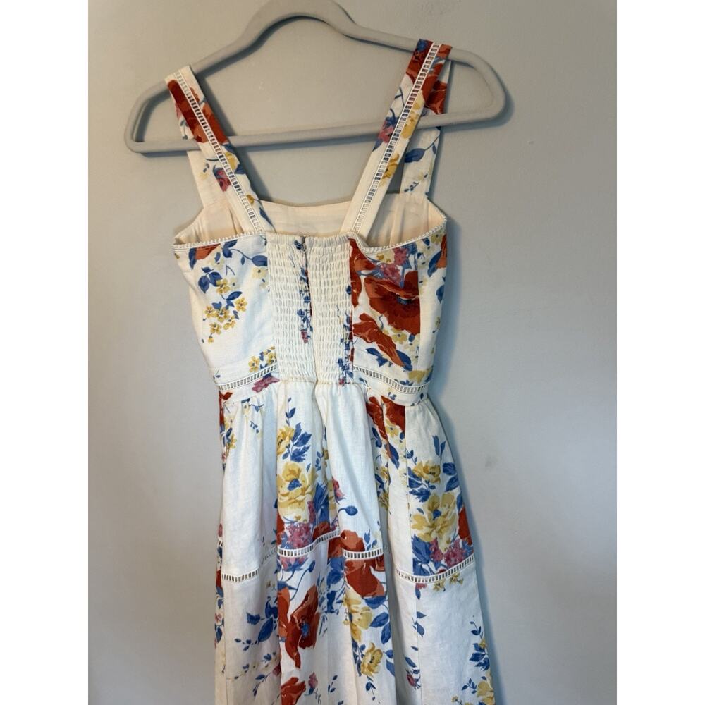Reformation Everett 100% Linen Floral Midi Dress $298 Sz 2 NEW - Picture 5 of 16